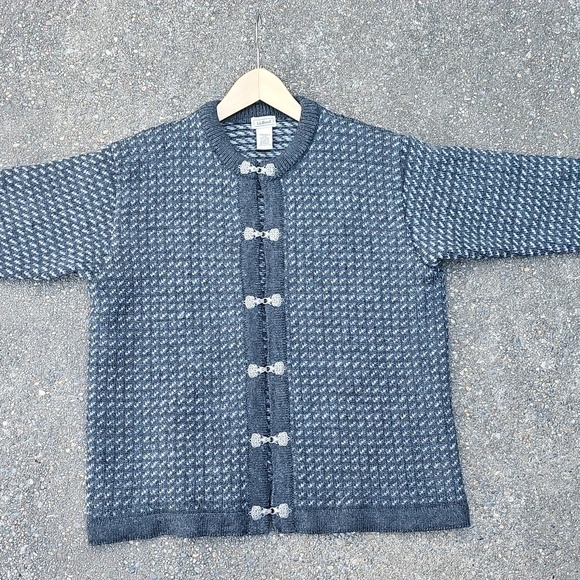 Womens L Wool Charcoal Norwegian Fisherman's Sweater - LL Bean - Picture 3 of 7